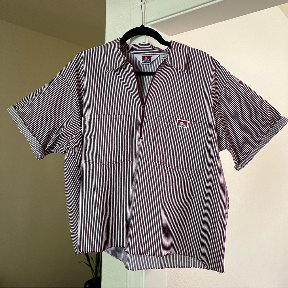 Ben Davis Black and White Striped Shirt